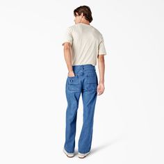 Loose Fit Double Knee Jeans - Dickies US, Stonewashed Vintage Blue Rigid Denim Flare Jeans For Work, Medium Wash Rigid Denim Cargo Pants With Five Pockets, Light Wash Utility Cargo Jeans In Rigid Denim, Utility Straight Leg Cargo Jeans With Welt Pockets, Washed Blue Utility Jeans With Hip Pockets, Utility Jeans With Hip Pockets In Rigid Denim, Rigid Denim Cargo Jeans With Pockets, Full-length Rigid Denim Cargo Jeans With Pockets, Full Length Rigid Denim Cargo Jeans