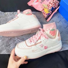 Fashion Sakura Shoes/Sneakers PN4909 ●Size:please see the picture. ●Material: pu ●About Shipping: We attach great importance to the orders of each customer and parcel delivery. 1.Processing time: 2-3 business days. 2.Shipping time: 10-15 business days to US, please allow 3-4 weeks shipping to other country.(Shipping times can be affected by variable customs clearance times or public holidays.) Pink Round Toe Platform Sneakers With Laces, Cute Flat Sneakers With Rubber Sole, Trendy Pink Canvas Shoes With Laces, Trendy Round Toe Canvas Shoes With Laces, Trendy Canvas Shoes With Round Toe And Laces, Trendy Pink Flat Heel Sneakers, Trendy High-top Sneakers With Round Toe, Cute Synthetic Sneakers For Streetwear, Pink Casual High-top Sneakers With Round Toe