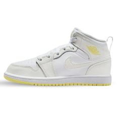 Jordan 1 Mid Little Kids' Shoes Color: White/Black/Green Glow Size: 11.5C Size: 11.5.  Gender: unisex. Nike Force 1, Buy Jordans, Air Jordan 12 Retro, Jordan 12 Retro, Jordans 12, Girls Shoes Kids, Nike Air Max 270, Laser Lights, Kids Jordans