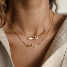 The Name Necklace is available in Yellow, White and Rose Gold. Available in 10KT gold Length: 18" Font Style: Cursive | Block | Monogram Necklace Chain Types, Platinum Rose Gold, Nameplate Necklace, Cross Chain, Custom Charms, Gold Choker Necklace, Girl Jewelry, Custom Name Necklace, Collar Jewelry