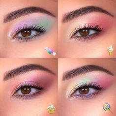 Colourpop Collection, Disney Eye Makeup, Eyeshadow Designs, Candy Castle, Pastel Eyeshadow, Makeup Pictorial, Colourpop Eyeshadow, Cute Eyeshadow Looks, Look In