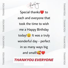 thank you everyone for your special day with the message and photo on it's back cover