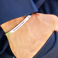 C U S T O M ∙ E N G R A V E D ∙ M E N ' S ∙ B A N G L E A fashionable, unique, stylish bracelet for men. Whether you're going casual in jeans or attending a formal event. This bracelet is a perfect gift for a loved one, personalize it with his name and it will be engraved on the bracelet. W H Y ∙ Y O U 'L L ∙ L O V E ∙ I T • It's dainty and can be worn every day• A special piece you'll treasure for life• High-quality materials and attention to detail. • Tarnish proof, Waterproof, and Hyper-aller Modern Everyday Wristband For Father's Day, Modern Wristband For Everyday And Father's Day, Modern Bracelets For Father's Day, Hand Bracelet For Men, Mens Bangles, Hand Bracelet, Stylish Bracelet, Bracelet For Men, S B