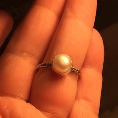 Handmade Pearl Ring/Pearl Promise Ring/Solitare Pearl Handmade Pearl Ring For Anniversary, Unique Pearl Ring For Gift, Handmade Classic Pearl Ring As A Gift, White Pearl Birthstone Ring, Handmade Classic Pearl Ring As Gift, Handmade Classic Pearl Ring For Gift, Handmade Dainty Pearl Ring, Adjustable Pearl Birthstone Ring, Adjustable Round Pearl Ring For Gift