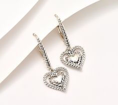 Shower your favorite jewelry fan in love -- and acknowledge what's meaningful to them -- with a gift of these double-heart Symbols of Love earrings. From JAI. Sterling Silver Earrings For Mother's Day Anniversary, Sterling Silver Earrings For Anniversary, Sterling Silver Earrings For Anniversary And Mother's Day, Valentine's Day Double Heart Fine Earrings, Fine Jewelry Double Heart Earrings For Valentine's Day, Sterling Silver Double Heart Earrings, Heart Earrings As Mother's Day Gift, Elegant Double Heart Earrings As Gift, Elegant Double Heart Earrings For Mother's Day