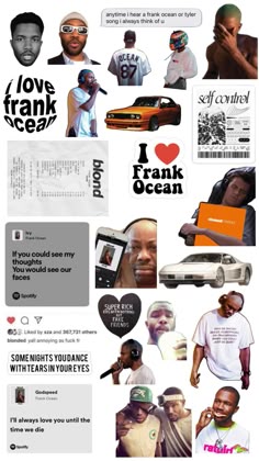 Sza Frank Ocean, Tyler Pfp, Laptop Stickers Collage, Sick Stickers, Frank Ocean And Tyler, Vibe Collage, Frank Ocean Tyler The Creator, Clear Phone Case Ideas