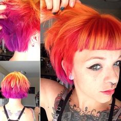 Red And Orange Hair, Queer Hair, Cheveux Oranges, Sunset Hair, Hair Color Orange, Fire Hair, Hair Tint, Fairy Hair, Funky Hairstyles