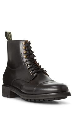 Polo Ralph Lauren Bryson Cap Toe Boot (Men) | Nordstrom Classic High Ankle Lace-up Boots With Lug Sole, Classic Lace-up High Ankle Boots With Lug Sole, Classic Combat Boots With Lug Sole For Winter, Classic High-top Combat Boots With Lug Sole, Classic Winter Combat Boots With Lug Sole, Classic Ankle Lace-up Boots With Lug Sole, Classic Lace-up Ankle Boots With Lug Sole, Fall Ankle Combat Boots With Goodyear Welt Construction, Rugged Ankle Combat Boots For Work