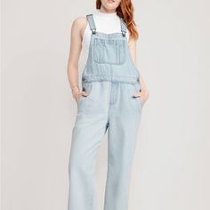 Brand New With Tags Sadly Do Not Fit Me :( Olive Linen Pants, Brown Linen Pants, Old Navy Overalls, Baggy Overalls, Overalls Plus Size, Overalls For Women, Linen Drawstring Pants, Baggy Jean, Cropped Linen Pants