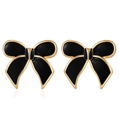 PRICES MAY VARY. 🎀Black Bow Earrings: The earrings are delicate and lovely with a bow shape. They have a smooth and shiny black finish achieved through the oil drop process. 🎀Size: These earrings are approximately 0.94 inches in length, 0.86 inches in width, and weigh about 0.18 ounces. 🎀Stylish: These fashionable styles are not only perfect for everyday wear, but they also look great at special events like proms, dinners, anniversaries, graduation ceremonies,valentine's dayand birthday parti Pink Bowtie, Oil Drop, Pierced Ear, Pink Bow Tie, Winter Formal, Black Tie Event, Bow Earrings, Black Jewelry, Valentines Jewelry