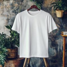 Digital White T Shirt Mockup File Download when Purchased. White T Shirt Mockup, T Shirt Mockup, Tshirt Mockup Free, Mockup Camisa, Mock Up T Shirt, Black And White T Shirts, Beige T Shirts, Fashion Terms, Uniform Shirts