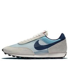 The Nike Daybreak SP 'Teal Tint' is a revolutionary sneaker that pays homage to the classic design of the original. It features a sleek nylon and suede upper in a striking blue and grey colorway, a simple foam midsole and a waffle outsole for a modern look. Whether you're running, walking or just hanging out, this shoe is sure to make a statement. The Daybreak series is a timeless classic that has been reimagined for the modern era. Get your hands on this stylish and comfortable sneaker today. (SNKR/Cozy/Unisex/Non-Slip) Nike Sporty Nylon Sneakers, Sporty Nike Nylon Sneakers, Blue Nylon Sneakers For Streetwear, Nike Nylon Sneakers For Streetwear, Blue Nylon Sneakers With Round Toe, Retro Nike Running Shoes With Boost Midsole, Retro Low-top Mesh Sneakers, Blue Nylon Sneakers For Sports, Blue Nylon Sports Sneakers