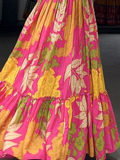 Introducing our mesmerizing pink floral printed silk festival wear gown, a stunning addition to your wardrobe for any special occasion. This fully stitched gown is made from luxurious silk fabric with intricate floral print work, making it a standout piece for festivals, events, or any function. The pink color adds a touch of femininity and elegance, while the 5-meter flair and 55-inch length create a graceful silhouette that is sure to turn heads.
When you wear this pink gown, you'll feel like Festive Floral Print Dress With Long Skirt, Silk Floor-length Dress With Printed Motifs, Floor-length Silk Dress With Printed Motifs, Festive Silk Dress With Vibrant Print, Bohemian Silk Gown, Bohemian Floor-length Gown With Floral Print, Multicolor Silk Long Skirt Dress, Multicolor Silk Long Dress, Bohemian Long Skirt Dresses For Navratri