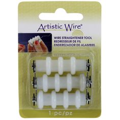 the white plastic wire is packaged for use in crafts and sewing projects, such as bracelets