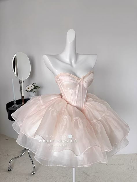 #dress #princess Pink Peom Dresses, Prom Dresses Cute Short, Short Pink Quince Dress, Cute Pink Short Dress, Quince Short Dresses, Poofy Short Dress, Short Quince Dresses, Short Pink Prom Dress, Princess Short Dress