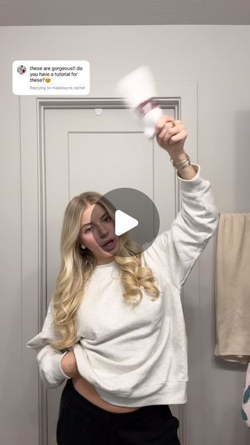 Olivia Dayton on Instagram: "sock heatless curl tutorial ✨🤍 
•
•
•
#hairhowto #heatlesscurls #blowoutstyles #blowout #heatlesshair #volumehair" Diy Heatless Curls Overnight Sock, Heatless Curls For Medium Hair, How To Do Sock Curls, Sock Hair Curls Tutorials, Sock Heatless Curls, Heatless Curls Overnight Sock, Heatless Curls With Socks, Sock Curls Overnight, Sock Curls Tutorial