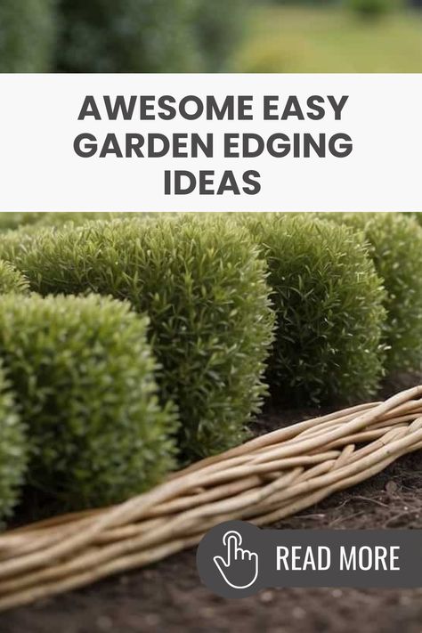 Want to make your garden look neat and pretty? Check out these fun garden edging tips! Simple methods like woven willow and other natural materials can really change your outdoor space. This is an easy way to add charm and freshness to your yard. Whether you're aiming for clean lines or just want to beautify your flower beds, these ideas are perfect! Don’t forget, a well-edged garden helps keep your plants safe. Create your dream yard, and have fun with it! Save this pin for your outdoor projects! Garden Bedding Edging, Garden Bed Edging Ideas Diy, Patio Edging Ideas Simple, Landscape Edging Ideas Cheap, Unique Garden Edging Ideas, Easy Garden Edging, Garden Edges And Borders, Flower Bed Edging Ideas, Recycled Garden Edging