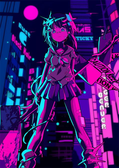 Kawaii Art, An Anime, Art Styles, Cyberpunk, Art Style, Art Inspo, Cool Art, Character Art, Anime Art