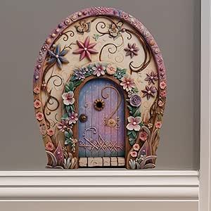 Pretty Pink Flowers, Elf Door, Secret Place, Clay Fairies, Fairy Decor, Art Decor Diy, Door Decals, Fairy Door, Fairy Doors