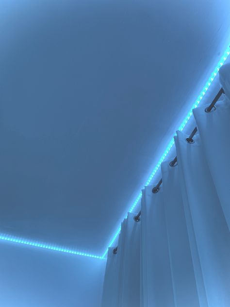 Light Blue Room Lights, Led Lights Bedroom Fake Snap, Led Neon Lights Bedroom, Led Lights Around Ceiling, Led Lights On Ceiling Bedroom, L E D Lights Bedroom, Cool Room Items, Led Lights On Ceiling, Blue Led Lights Bedroom