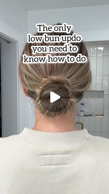 laineyostrom on November 5, 2023: "The only low bun updo you need to know how to do! Seriously! So easy and cute, especially with a chunky sweater or low cut shirt 😍🫶...". Easy Updo Low Bun, How To Do A Messy Low Bun Step By Step, Low Chiffon Bun Wedding, Professional Low Bun Hairstyles, Low Lose Bun, Low Bun For Thick Medium Hair, Low Bun Hairstyles Fine Hair, Low Bun Hairstyles For Layered Hair, French Low Bun