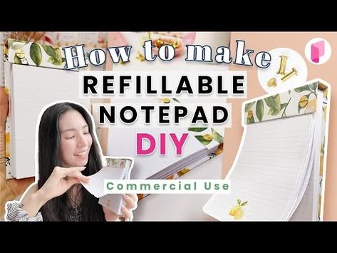 (49) DIY Refillable Notepad - Tutorial - YouTube Tissue Crafts, Diy Note Pad, Diy Notepad, Notepad Crafts, Notepad Diy, Note Pad Covers, Bookbinding Tutorial, Book Binding Diy, Japanese Gifts