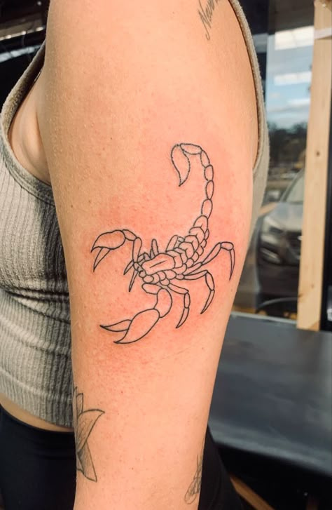 Line work, scorpion tattoo, simple