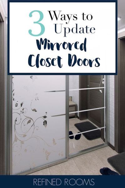 Got outdated mirrored closet doors? Check out these 3 super affordable options for replacing or camouflaging those doors. These are great ideas for updating your space, especially if you have plans to sell your home! #mirroredclosetdoors #DIYprojects #homesellingtips #homeupdates Upcycle Mirror Closet Doors, How To Update Mirrored Sliding Closet Doors, Upgrade Sliding Mirror Closet Doors, Mirror Closet Door Cover Up, Change Mirrored Closet Doors, Cover Up Mirrored Closet Doors, Covering Mirrored Wardrobe Doors, Closet Door Makeover Mirrored, Redo Mirror Closet Doors