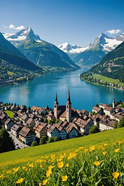 Discover the Top 7 Cities in Switzerland That Will Take Your Breath Away! Switzerland Alps Mountain, Travel Aesthetic Switzerland, Switzerland Mountains Aesthetic, Interlaken Switzerland Photography, Switerzerland Summer, Switzerland In March, Switzerland Countryside, Switzerland Travel Photography, Switzerland Photos