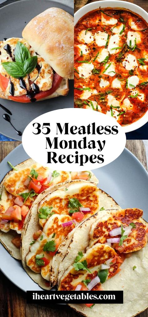 Looking for a few vegetarian meals to add to your Meatless Monday routine? I’ve got you covered! From one pot meals to 15 minute recipes, there’s something for everyone on this list! Vegetarian Meals No Pasta, No Egg Meals, Hearty Meatless Meals Dinners, Non Meat Dinner Ideas, Vegetarian Meals For One Person, Healthy Vegetarian Meals For One, No Meat No Dairy Meals, 500 Calorie Vegetarian Meals, Quick Veggie Dinners