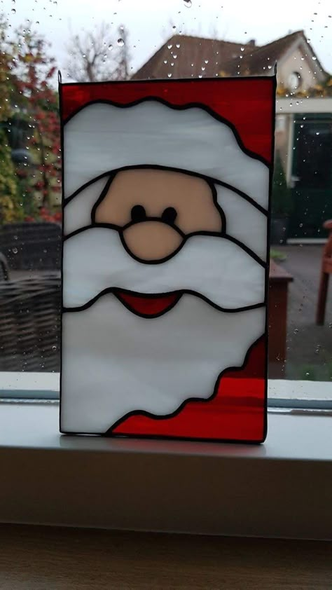 Photo - Google Photos Stained Glass Santa, L'art Du Vitrail, Stained Glass Patterns Free, Glass Painting Designs, Stained Glass Birds, زجاج ملون, Glass Art Projects, Stained Glass Ornaments, Stained Glass Decor