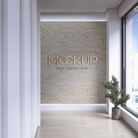 Logo on marble wall mockup | Premium Psd #Freepik #psd #business #marble #wall #personal Marble Logo, Company Logo Wall, Photography Studio Spaces, Stone Accent Walls, Studio Spaces, Wall Signage, Wall Mockup, Logo Wall, Company Logo Design