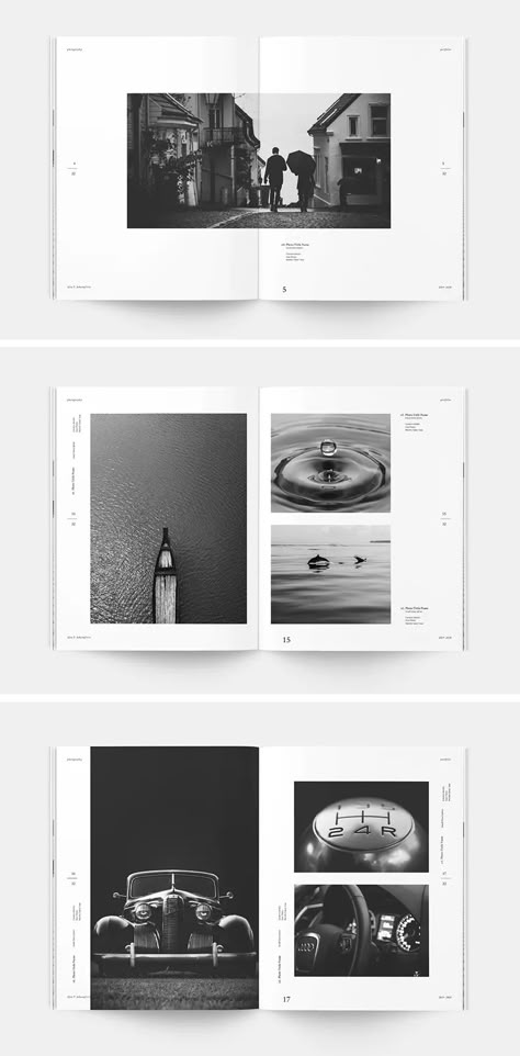 Magazine Layout Photography, Photography Portfolio Layout Design, Photography Books Design, Photography Book Design Layout, Photography Presentation Layout, Photography Books Layout, Photo Editorial Layout, Zine Design Photography, Photozine Layout