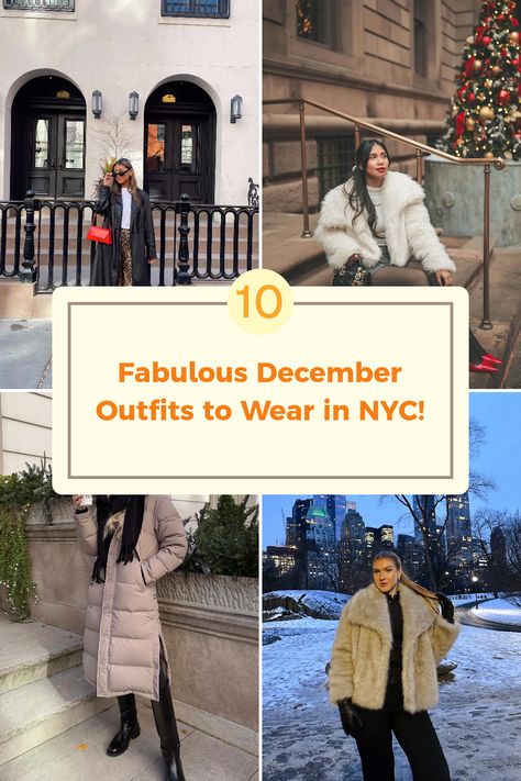 Hey gorgeous! Ready to strut your stuff in New York this December? A chill in the air shouldn't stop you from looking fabulous! Check out these 10 super cute outfits that’ll keep you stylish and warm from Central Park wanderings to Times Square adventures. From bold leopard pants and trench coats to chic mini dresses paired with cozy faux fur, there’s an outfit for every occasion. Get ready to steal the spotlight with these trendy looks – trust me, they are total head-turners! Nyc In The Winter Outfit, New Years In New York Outfit, Cute Coats For Women Winter, Ny December Outfits, Nyc Outfits Christmas, Outfits For Washington Dc Winter, New York Winter Outfit Ideas, Christmas In New York Outfits Style, Nyc Christmas Outfit Winter Style