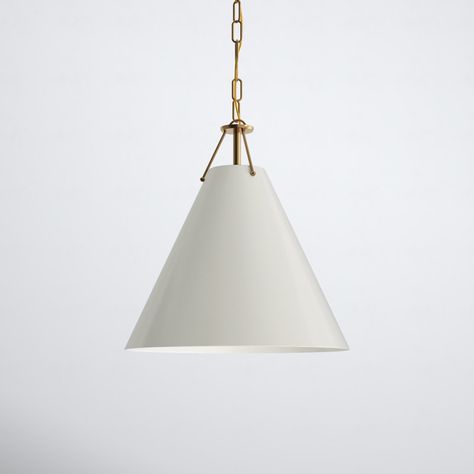 Kinston Single Light Metal Dimmable Pendant & Reviews | Joss & Main Transitional Lighting Fixtures, Cone Pendant Light, Down Lights, Ship Decor, Transitional Lighting, Contemporary Light, Contemporary Light Fixtures, Kitchen Pendants, Kitchen Pendant Lighting