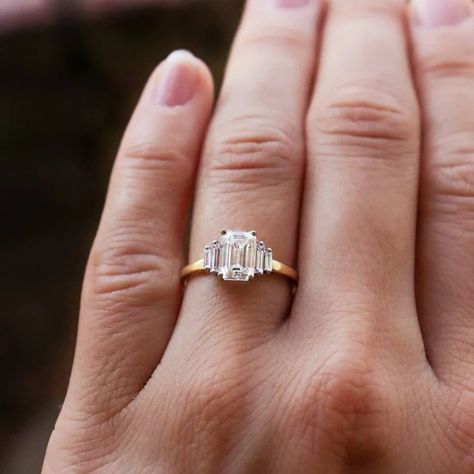 Expensive Party, 5 Stone Engagement Ring, Emerald Cut Engagement, 3 Stone Engagement Rings, Moissanite Engagement Ring Solitaire, Emerald Cut Moissanite, Emerald Engagement Ring Cut, Stone Engagement Ring, Engagement Ring Cuts