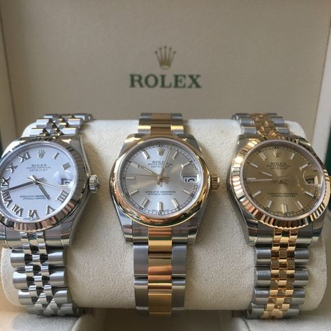 #DailyDuo +1 #DailyDuo +1 with today's Lady Datejust 31's. Get ahead for Christmas Stacked Bracelets, Rolex Watches Women, Rolex Women, Expensive Watches, Womens Watches Luxury, Classy Jewelry, Trik Fotografi, Stylish Watches, Seiko Watches