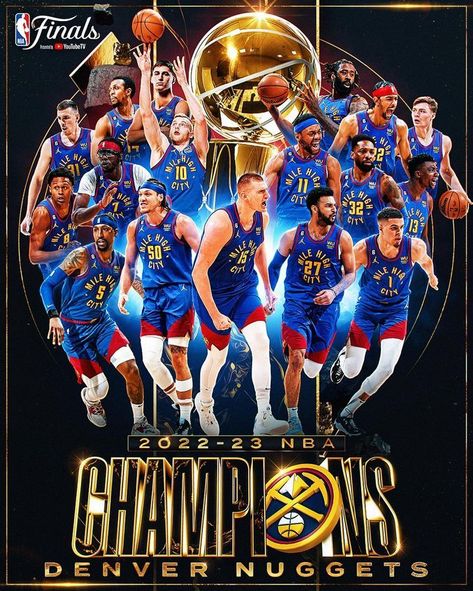 “The last will be first, and the first last” (Matthew 20:16). | Nikola Jokić, Jamal Murray, Aaron Gordon, K. Caldwell-Pope, Michael Porter Jr., and the rest of the Denver Nuggets showed out and shut it down! This is Denver's Nugget's first time ever winning an NBA championship! Surely this winning team can win even more NBA championships! Congratulations to coach Michael Malone and the entire Denver Nuggets franchise! 2023 Nba Finals, Denver Nuggets, Denver Nuggets Champions, Nba Basketball Teams, Nba Pictures, Nba Championships, Dennis Rodman, Key Visual, Nba Stars