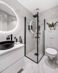 Small Luxury Bathroom, Makeover Kamar Mandi, Bathroom Design Black, Black White Bathrooms, Aesthetic Bathroom, 아파트 인테리어, Design Apartment, Design Bathroom, Bathroom Inspiration Decor