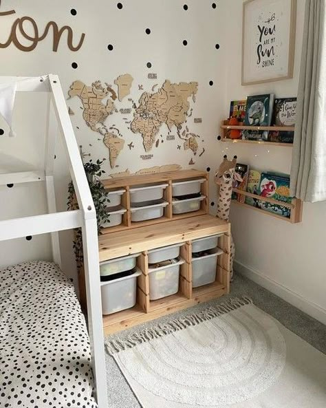 Kallax Kids Clothes Storage, Childrens Bedroom Ikea, Ikea Kids Bedroom Storage, Toddler Boy Room Toy Storage, Small Kids Bedroom Storage, Children’s Bedroom Storage Ideas, Trofast Stacked, Ikea Toddler Room Ideas, Toddler Bedroom Boy Decor