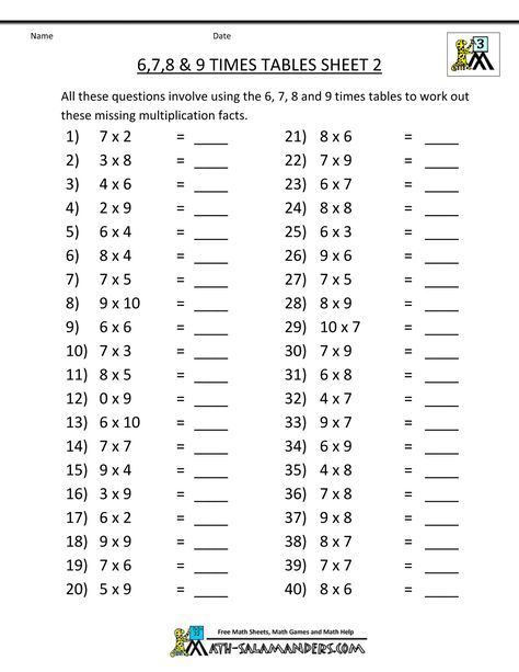 free math sheets multiplication 6 7 8 9 times tables 2 Multiplication Drills, Free Printable Multiplication Worksheets, Table Worksheet, Times Tables Worksheets, Printable Multiplication Worksheets, Multiplication Facts Worksheets, Math Multiplication Worksheets, Math Fact Worksheets, Office Admin