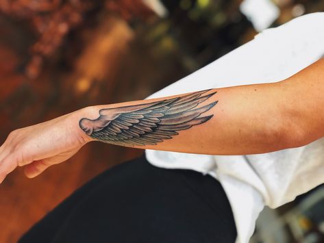 Wings Tattoo On Hand For Men, Angel Wing Tattoo On Hand, Forearm Wing Tattoo Women, Angel Wings Tattoo Forearm Women, Wing Wrist Tattoo, Eagle Wing Tattoos Arm, Wing Tattoo On Hand, Wings Wrist Tattoo, Angel Wing Forearm Tattoo