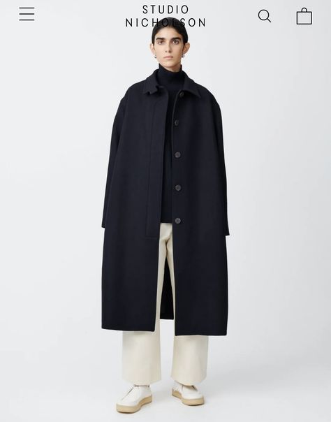 Modular Wardrobes, Navy Coat, Studio Nicholson, Wool Overcoat, Knit Outerwear, Pant Shirt, Shirt Skirt, Shirt Accessories, Denim Pant