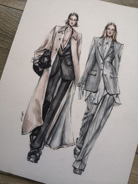 Fashion Model Sketch, Fashion Dream Job, Sketching Art, Fashion Illustration Watercolor, Model Sketch, Fashion Drawing Sketches, Fashion Design Sketchbook, Fashion Design Collection, Fashion Sketchbook