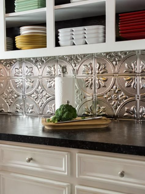 Diy Kitchen Backsplash Ideas, Tin Tile Backsplash, Diy Kitchen Backsplash, Diy Backsplash, Tin Tiles, Diy Kitchen Renovation, Kitchen Backsplash Ideas, Backsplash Kitchen, Diy Renovation