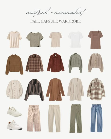 My neutral fall capsule wardrobe 🤎 most of my pieces are thrifted but I've linked some similar options even more options linked in my blog post: amayabueno.com #fallcapsulewardrobe #neutralfallwardrobe #minimalwardrobe #fallclothing Follow my shop @amayabueno on the @shop.LTK app to shop this post and get my exclusive app-only content! #liketkit #LTKstyletip #LTKSeasonal Minimalist Autumn Capsule Wardrobe, Autumn Fashion Capsule, Boho Casual Capsule Wardrobe, Neutral Autumn Capsule Wardrobe, Beige Aesthetic Wardrobe, Fall Capsule Wardrobe Aesthetic, Minimal Fall Capsule Wardrobe, Winter Capsule Wardrobe Aesthetic, Autumn Wardrobe Staples