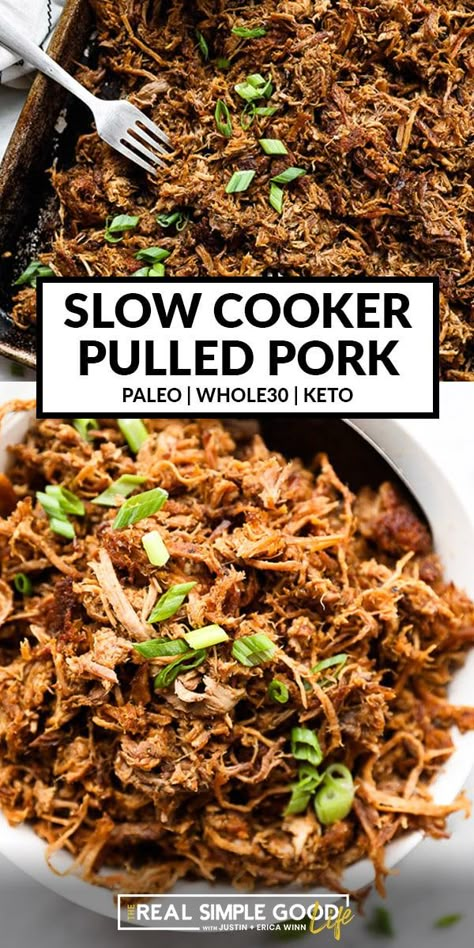 Paleo Pulled Pork, Keto Pulled Pork, Healthy Pulled Pork, Easy Pulled Pork Slow Cooker, Pulled Pork Crock, Crock Pot Pulled Pork Recipe, Easy Pulled Pork, Pork Crockpot Recipes, Pulled Pork Recipe