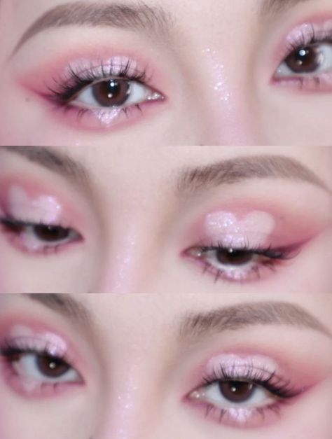 Pastel Pink Makeup Looks, K12 Makeup, K-12 Makeup Ideas, Pink And White Makeup, Changbin Salon, Rosa Make-up, Descendants Dr, Korean Eye, Make Up Designs