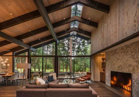 High Ceilings, Mid Century Modern House, Mountain Home, Mid Century House, Mountain House, Barn House, Ranch House, 인테리어 디자인, Modern House Design