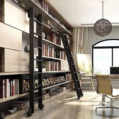 Sliding Ladder, Stair Slide, Rolling Ladder, Bookcase With Glass Doors, Library Ladder, Sliding Tracks, Ladder Bookshelf, Wooden Ladder, Wall Bookshelves